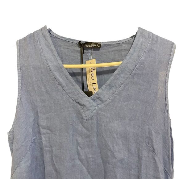 NWT - Francesca Bettini Periwinkle Blue Linen Midi Dress - Picture 3 of 8